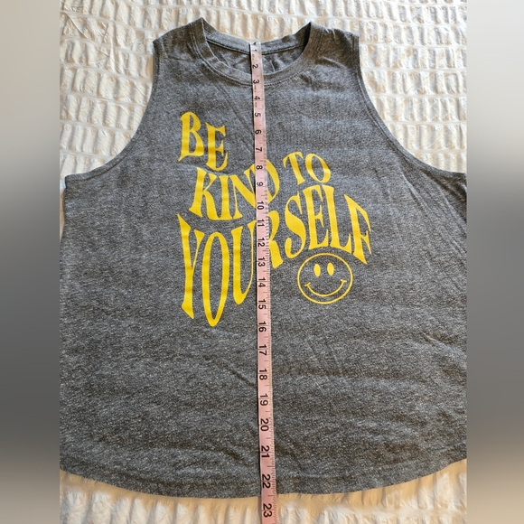 Spiritual Gangster Grey And Yellow Tank - Medium - Be Kind To Yourself - Picture 5 of 8